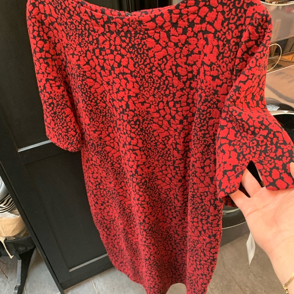 Red and Black Patterned Dress